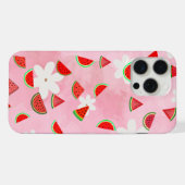 Watermeloen Bloom – Fun Summer Floral Pattern iPhone Hoesje (Achterkant horizontaal)