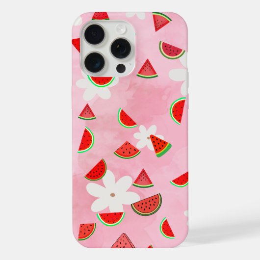 Watermeloen Bloom – Fun Summer Floral Pattern iPhone Hoesje (Achterkant)