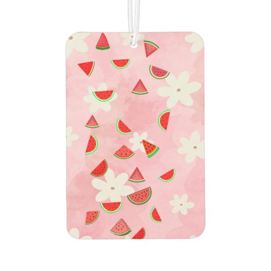 Watermeloen Bloom – Fun Summer Floral Pattern Luchtverfrisser (Achterkant)