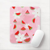 Watermeloen Bloom – Fun Summer Floral Pattern Muismat (Met muis)