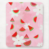 Watermeloen Bloom – Fun Summer Floral Pattern Muismat (Voorkant)