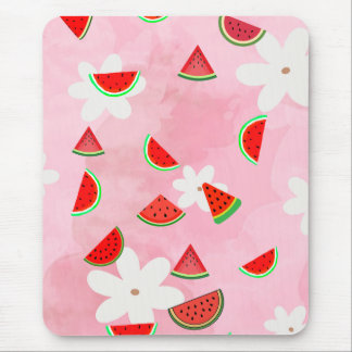 Watermeloen Bloom – Fun Summer Floral Pattern Muismat