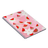Watermeloen Bloom – Fun Summer Floral Pattern Notitieboek (Rechterzijde)