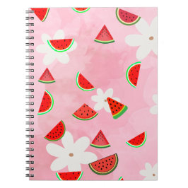 Watermeloen Bloom – Fun Summer Floral Pattern Notitieboek