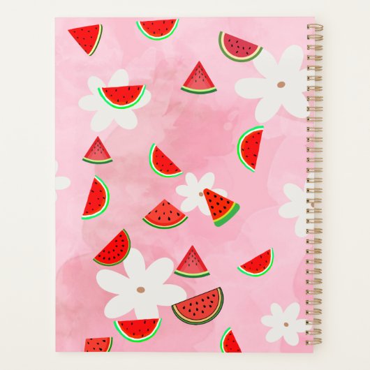 Watermeloen Bloom – Fun Summer Floral Pattern Planner (Achterkant)