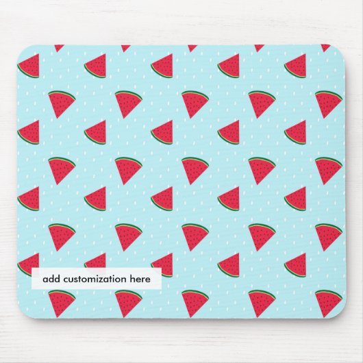 Watermeloen Blue Fun Summer Fruit Muismat (Voorkant)