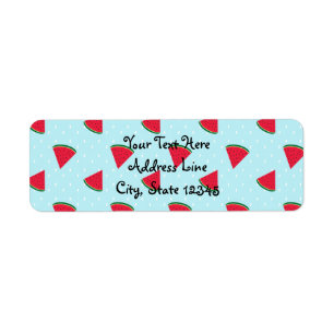 Watermeloen Blue Fun Summertime Birthday Party Etiket