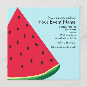 Watermeloen Blue Fun Summertime Birthday Party Kaart