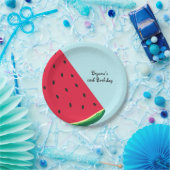 Watermeloen Blue Fun Summertime Birthday Party Papieren Bordje (Feest)