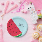 Watermeloen Blue Fun Summertime Birthday Party Papieren Bordje (Feest)