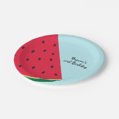 Watermeloen Blue Fun Summertime Birthday Party Papieren Bordje (Gekanteld)