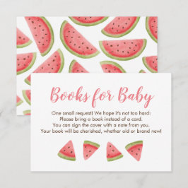 Watermeloen Boeken voor Baby Insteekkaart voor Fee Bedankkaart