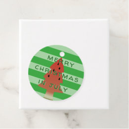 Watermeloen Boom Kerstmis in juli Groen Gestreept Bedankjes Labels