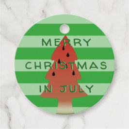 Watermeloen Boom Kerstmis in juli Groen Gestreept Bedankjes Labels