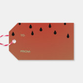 Watermeloen Boom Kerstmis in juli Groene Streep Cadeaulabel (Achterkant Horizontaal)