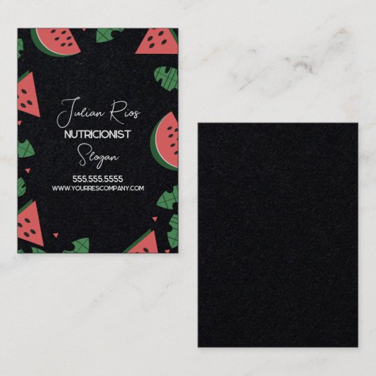 Watermeloen Border Nutritionist Fruit Visitekaartje (Voorkant / Achterkant)