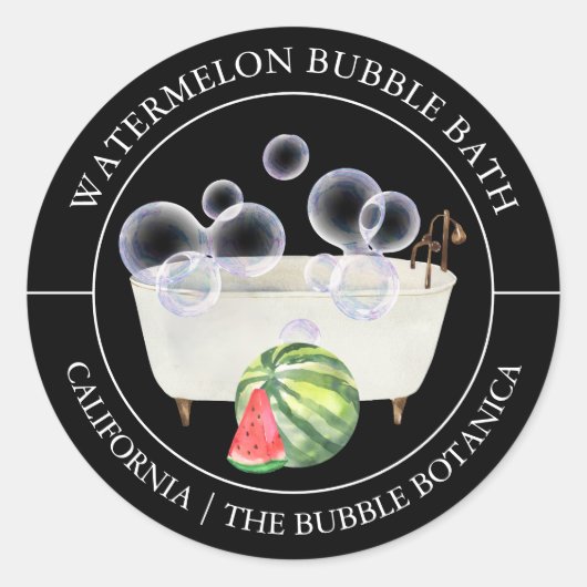 Watermeloen Bubble Bath label (Voorkant)