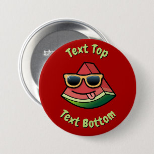 Watermeloen Cartoon Button