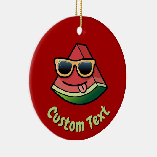 Watermeloen Cartoon Keramisch Ornament (Rechts)