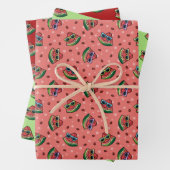 Watermeloen Cartoon Patroon Papierbladen overvulle Inpakpapier Vel (In situ)