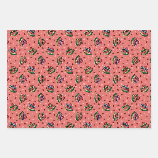 Watermeloen Cartoon Patroon Papierbladen overvulle Inpakpapier Vel (Voorkant)
