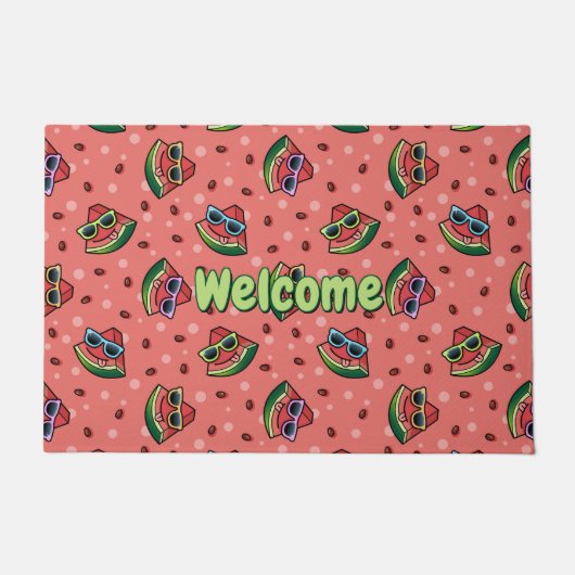 Watermeloen Cartoon Pattern Doormat Deurmat (Voorkant)