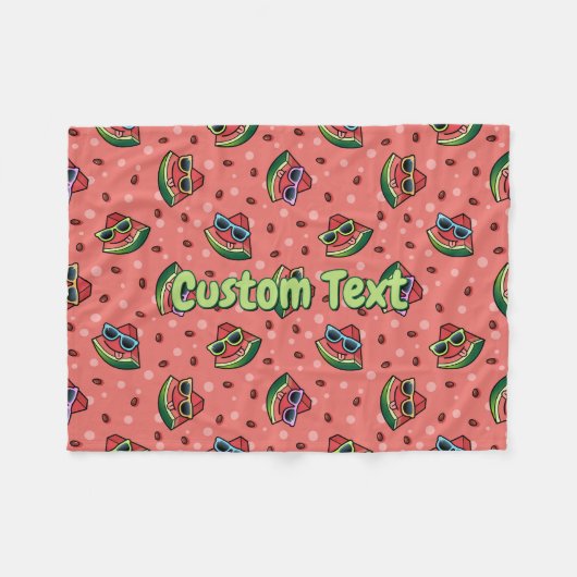 Watermeloen Cartoon Pattern Fleece Blanket (Voorkant (Horizontaal))