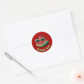 Watermeloen Cartoon Ronde Sticker (Envelop)