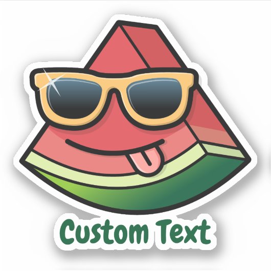 Watermeloen Cartoon Sticker (Voorkant)