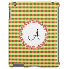 Watermeloen Check 'Monogram' iPad draagtas iPhone 13 Hoesje