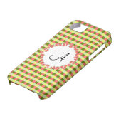 Watermeloen check 'Monogram' iPhone 5 hoesje (Onderkant)