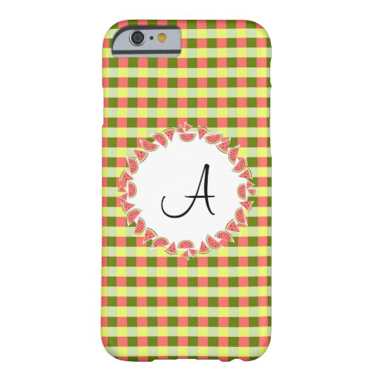 Watermeloen Check 'Monogram' iPhone hoesje (Achterkant)