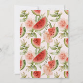 Watermeloen & Cherry Bloemen Vrijgezellenfeest Kaart (Achterkant)