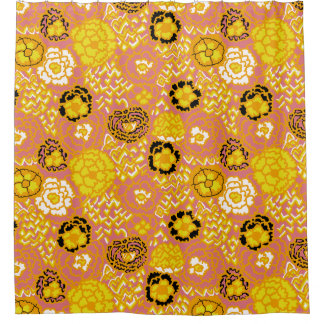 Watermeloen Citroen Goud Douchegordijn