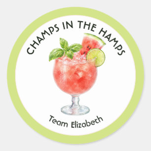 Watermeloen Cocktail Hamptons Bachelorette Ronde Sticker