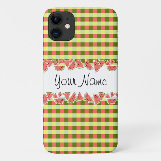 Watermeloen Controleer klassieke naam iPhone case (Achterkant)