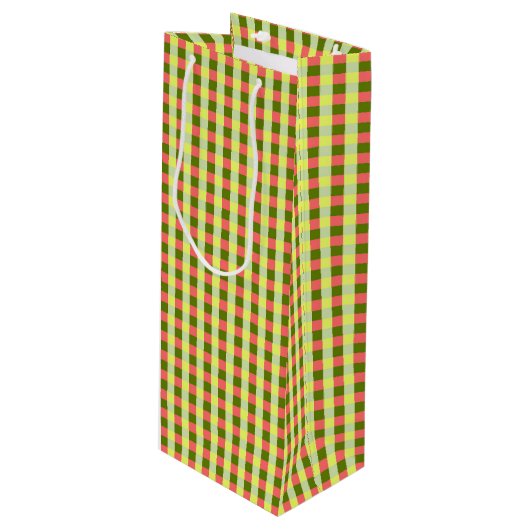 Watermeloen controleren wijn cadeautas (Voorkant Gekanteld)