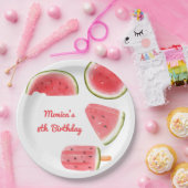Watermeloen coole kinderen verjaardag papieren bordje (Feest)