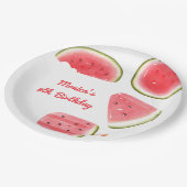 Watermeloen coole kinderen verjaardag papieren bordje (Gekanteld)