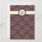 Watermeloen & Crème Damast Bruiloft Kaart (Achterkant)