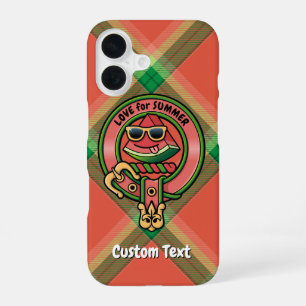 Watermeloen Crest over geruite Case-Mate iPhone Ca 16 Hoesje