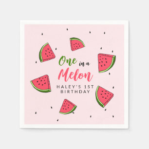 Watermeloen Cute One in a Melon 1e verjaardag Servet