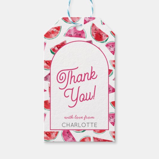 Watermeloen Dank u Gepersonaliseerd Cadeaulabel (Voorkant)