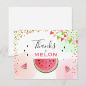 Watermeloen Dank u kaart Bedankt een meloen verjaa (Voorkant / Achterkant)