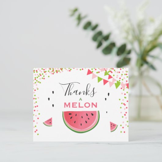 Watermeloen Dank u kaart Bedankt een meloen verjaa (Staand voorkant)