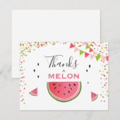 Watermeloen Dank u kaart Bedankt een meloen verjaa (Voorkant / Achterkant)