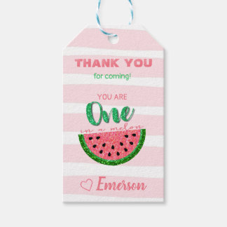 Watermeloen Dank u voor Tag, Een in een meloen Cadeaulabel