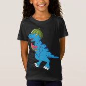 Watermeloen Dinosaurus T Rex Zomer Fruit Art Dino  T-shirt (Voorkant)