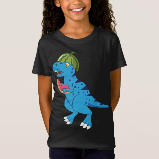 Watermeloen Dinosaurus T Rex Zomer Fruit Art Dino  T-shirt (Voorkant)