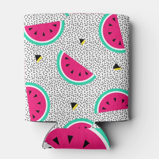 Watermeloen driehoeken: retro zomer textuur. blikjeskoeler (Achterkant)